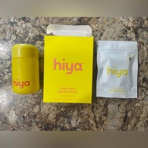 Hiya Kids Daily Multivitamins with glass refillable storage bottle
